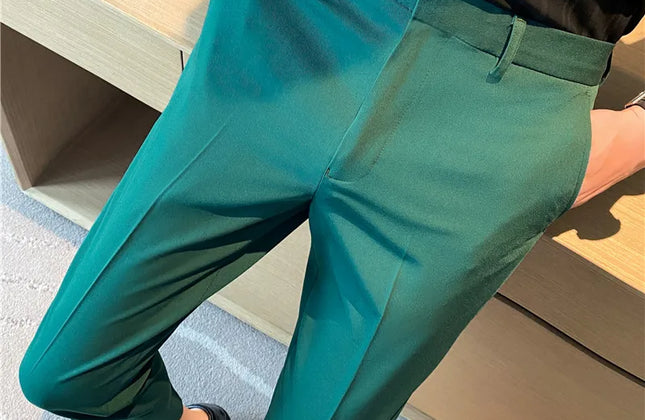 Dress Pants for Men High Quality Korean Luxury Clothing Drape Suit Pants