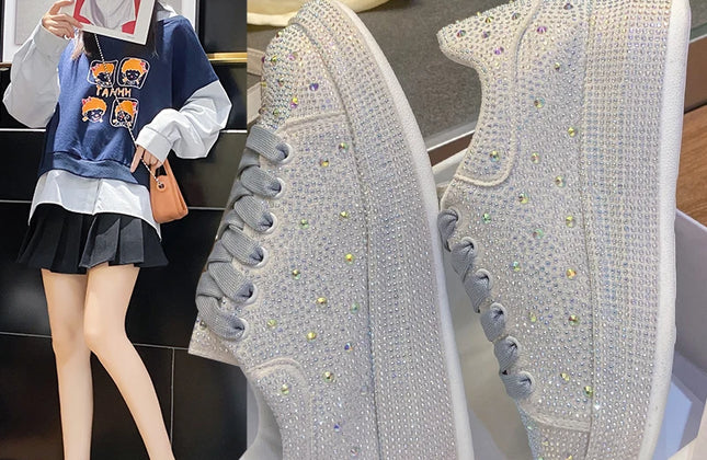 2023NEW Women Sneakers With Sparkles Shoes  Luxury Platform Sport