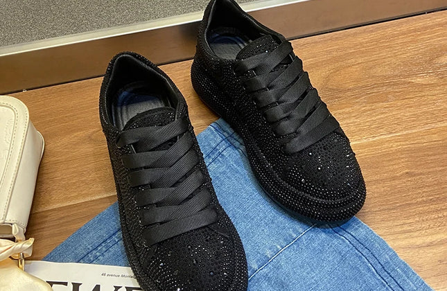 2023NEW Women Sneakers With Sparkles Shoes  Luxury Platform Sport