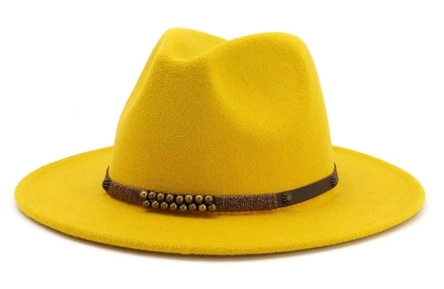 2025 Trend Men & Women Wide Brim Wool Felt Jazz Fedora Hats Panama Style