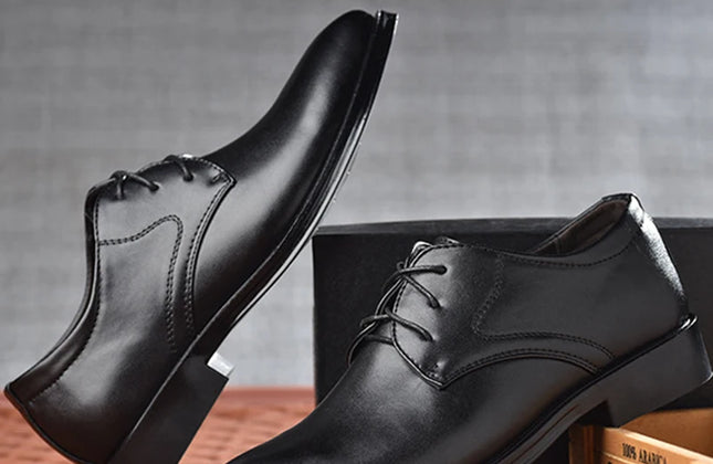 Men's Shoes Black Leather Formal Shoes for Men Oxfords Male Wedding Party