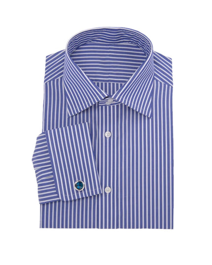 Men's Shirt French Business Shirt With Double Buckle and Striped