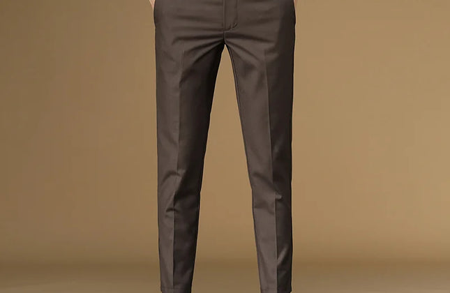 Summer Suit Pants Men Red Black Khaki Flat Formal Office Wear Smart Business