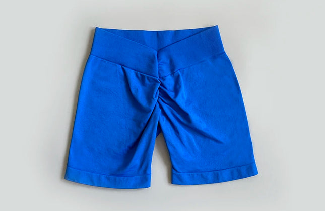 Seamless Women Yoga Shorts Deep v Back Waist Gym Shorts Workout Running short