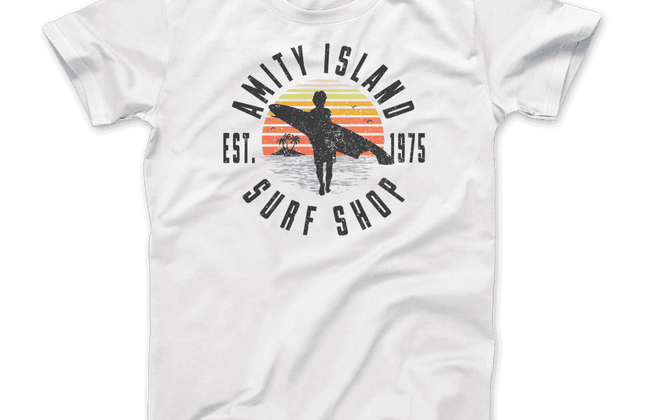 Amity Island Surf Shop Jaws T-Shirt | Classic Graphic Tee