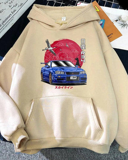 Anime Hoodie Men Sweatshirts for JDM Car Japanese Streetwear Casual Long Sleeve - Constantin & Crys