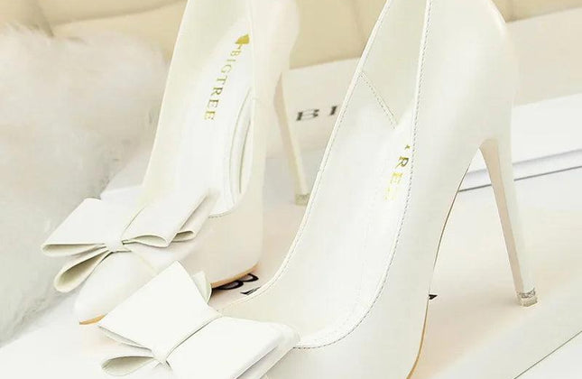 BIGTREE Shoes Bow - Knot Pumps Women High Heels 2025 Fashion Women Heels Lady - Constantin & Crys
