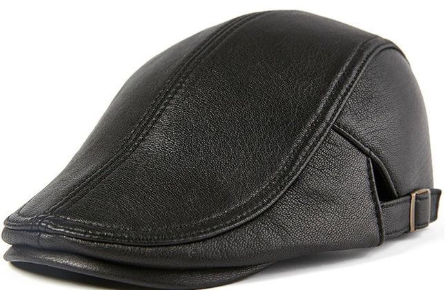 BUTTERMERE Men Beret Hat Real Leather Flat Cap - Constantin & Crys
