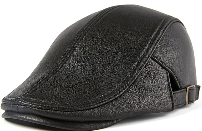 BUTTERMERE Men Beret Hat Real Leather Flat Cap - Constantin & Crys