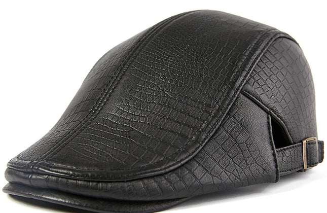 BUTTERMERE Men Beret Hat Real Leather Flat Cap - Constantin & Crys