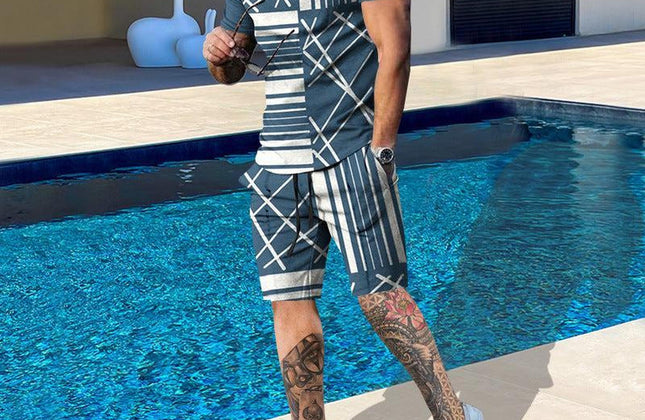 Casual Men Clothing Two Piece Set Shorts Summer T Shirt and Short Set Men - Constantin & Crys
