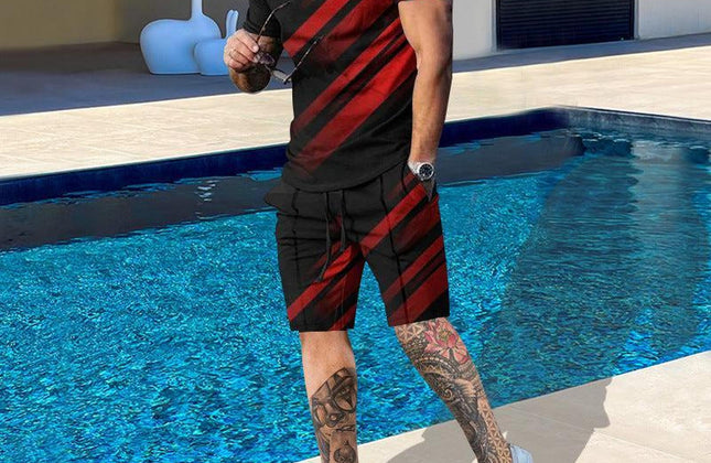 Casual Men Clothing Two Piece Set Shorts Summer T Shirt and Short Set Men - Constantin & Crys