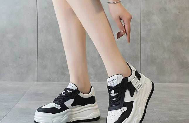 CXJYWMJL Genuine Leather Platform Sneakers Women Spring Wedgies Casual - Constantin & Crys