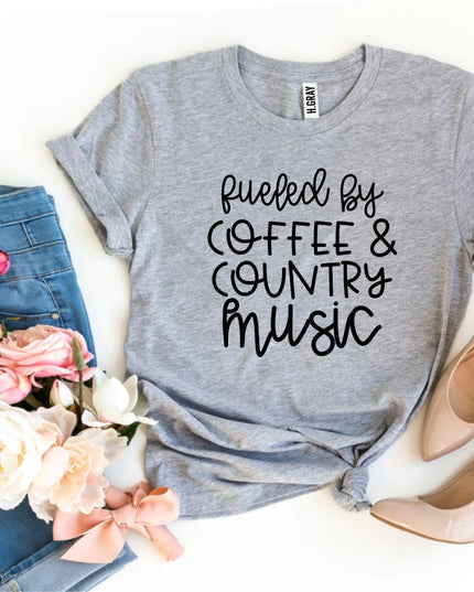 Fueled by Coffee and Country Music T-Shirt | Women's Graphic Tee