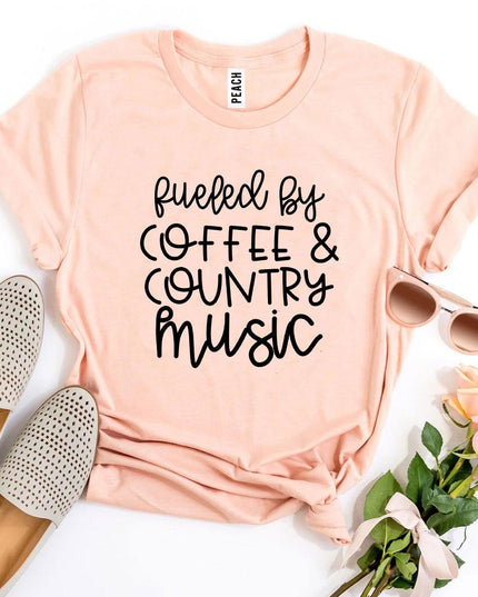 Fueled by Coffee and Country Music T-Shirt | Women's Graphic Tee