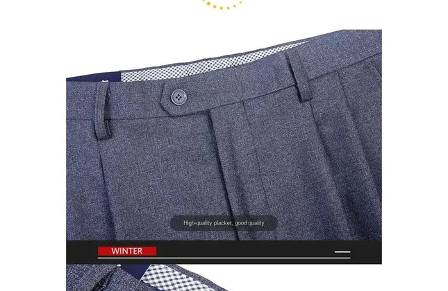 Thicken High Waist Men's Business Pants British Formal Trousers - Constantin & Crys