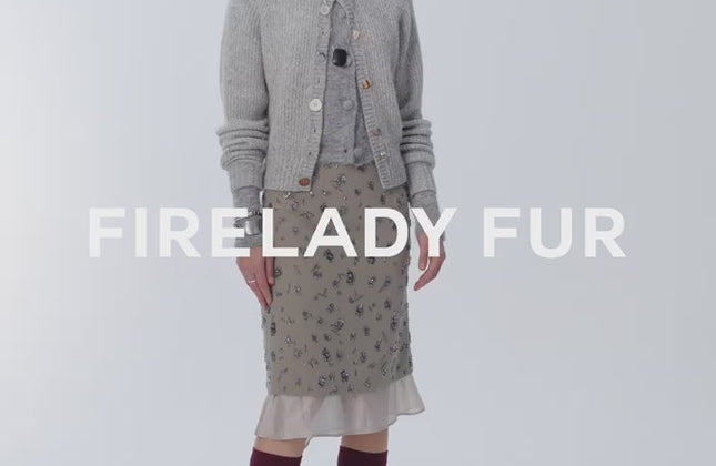 Hand-Embroidered Sequin Floral Skirt