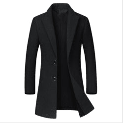 Factory Wholesale 2024 Men Wool Trench Coat Slim Overcoat Warm Winter Long Men's - Constantin & Crys