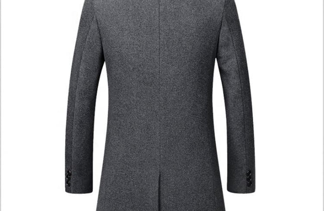 Factory Wholesale 2024 Men Wool Trench Coat Slim Overcoat Warm Winter Long Men's - Constantin & Crys