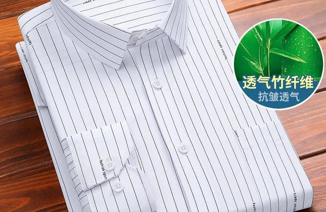 Fashion Blue Black White Mens Dress Shirts for Man Long Sleeved Shirt - Constantin & Crys