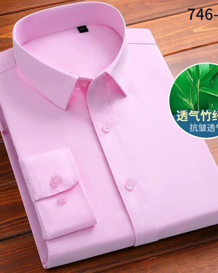 Fashion Blue Black White Mens Dress Shirts for Man Long Sleeved Shirt - Constantin & Crys