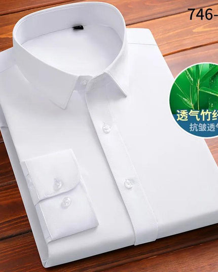 Fashion Blue Black White Mens Dress Shirts for Man Long Sleeved Shirt - Constantin & Crys