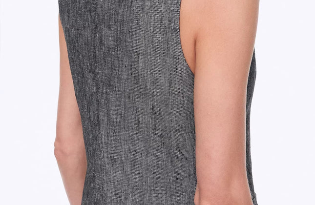 Gilet drapé 100 % lin et pantalon droit taille haute à double pli | Ensemble Old Money