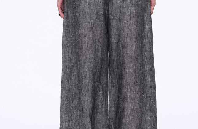 Gilet drapé 100 % lin et pantalon droit taille haute à double pli | Ensemble Old Money