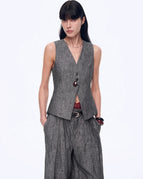 Denim Gray-Vest / S（4-6） / Adults