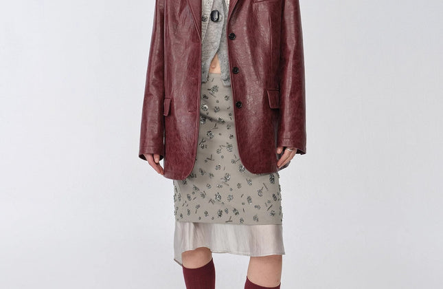 Hand-Embroidered Sequin Floral Skirt
