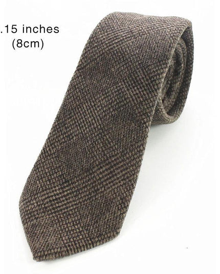 KAMBERFT Solid Color Cashmere Wool Necktie and Pocket Square Tie Clip Sets - Constantin & Crys