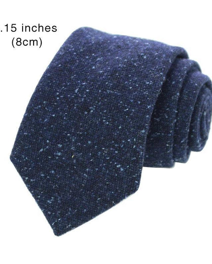 KAMBERFT Solid Color Cashmere Wool Necktie and Pocket Square Tie Clip Sets - Constantin & Crys