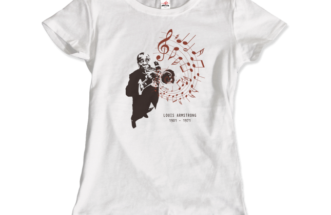 Louis Armstrong Jazz Legend Graphic T-Shirt | Satchmo Trumpet Tee