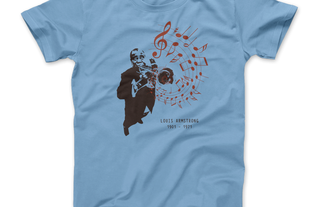 Louis Armstrong Jazz Legend Graphic T-Shirt | Satchmo Trumpet Tee