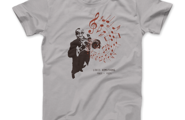 Louis Armstrong Jazz Legend Graphic T-Shirt | Satchmo Trumpet Tee