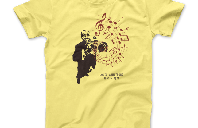 Louis Armstrong Jazz Legend Graphic T-Shirt | Satchmo Trumpet Tee
