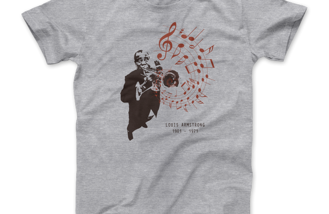 Louis Armstrong Jazz Legend Graphic T-Shirt | Satchmo Trumpet Tee