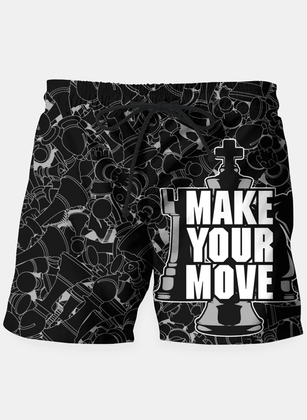 Shorts d'échecs imprimés « À vous de jouer » | Shorts homme premium entièrement imprimés