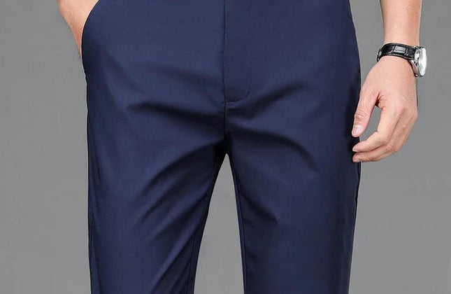Male Pants Stretch Solid Black Smart Casual Men's Trousers Office Quick Dry - Constantin & Crys
