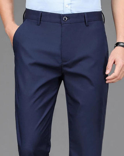 Male Pants Stretch Solid Black Smart Casual Men's Trousers Office Quick Dry - Constantin & Crys