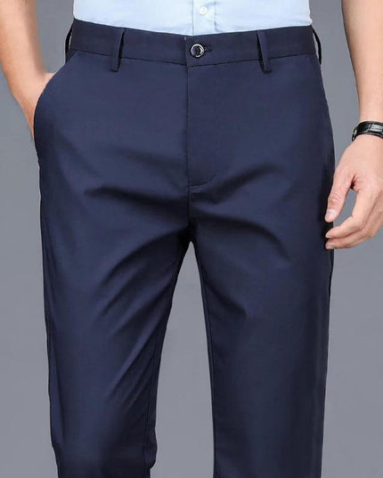 Male Pants Stretch Solid Black Smart Casual Men's Trousers Office Quick Dry - Constantin & Crys