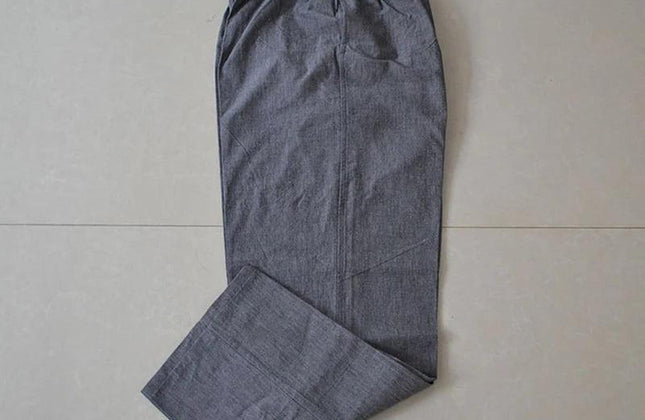 Men Pants Cotton Chinese Traditional Men's Kung Fu Pants Wu Shu Tai Chi Elast - Constantin & Crys