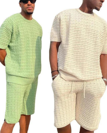 Men Sweat Suit Set Summer Clothing Men 2 Piece Short Sleeve T Shirt and Shorts - Constantin & Crys