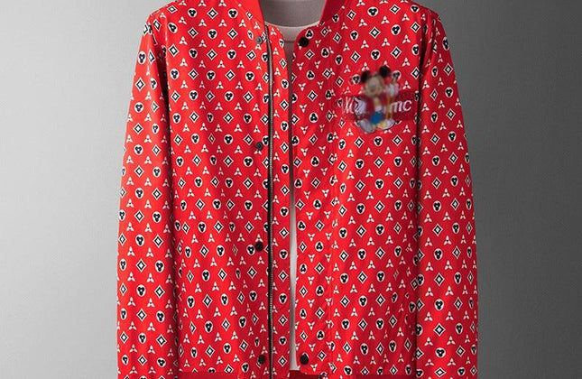 Men’s Casual Printed Fleece Jacket – Long Sleeve Autumn Style - Constantin & Crys