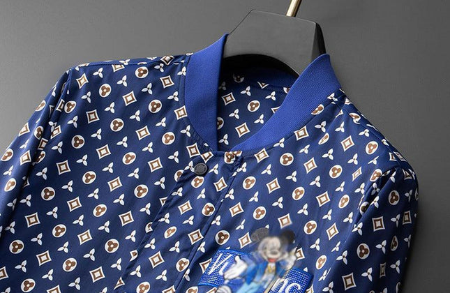 Men’s Casual Printed Fleece Jacket – Long Sleeve Autumn Style - Constantin & Crys