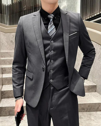 Men's High - Quality 3 - Piece Business Casual Wedding Suit Vest Trousers - Constantin & Crys