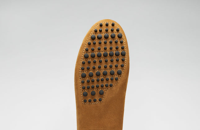 Tobacco Suede Penny Driving Loafers