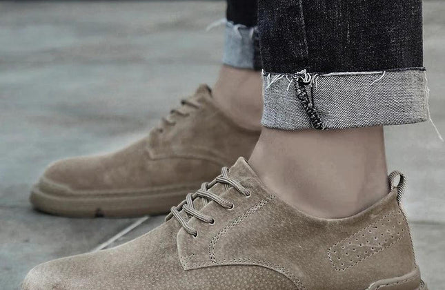 New Genuine Leather Casual Shoes Men Suede Oxfords Men Breathable Flats Shoe - Constantin & Crys