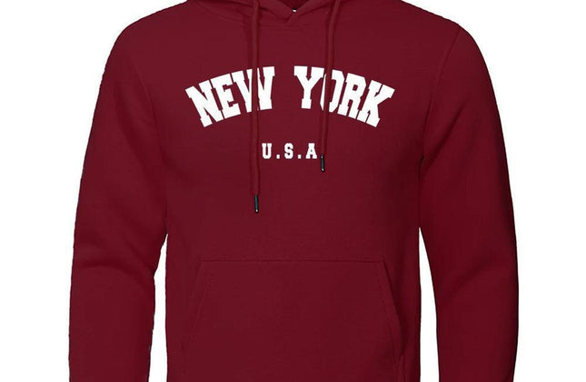 NEW YORK Letter U.S.A City Print Hoody Men Fashion Casual Long Sleeves Hooded - Constantin & Crys