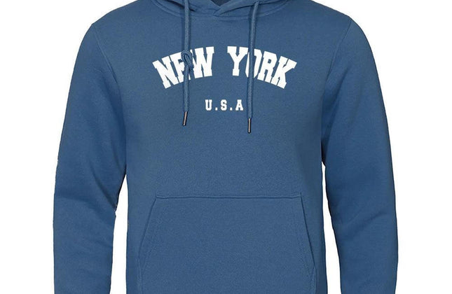NEW YORK Letter U.S.A City Print Hoody Men Fashion Casual Long Sleeves Hooded - Constantin & Crys
